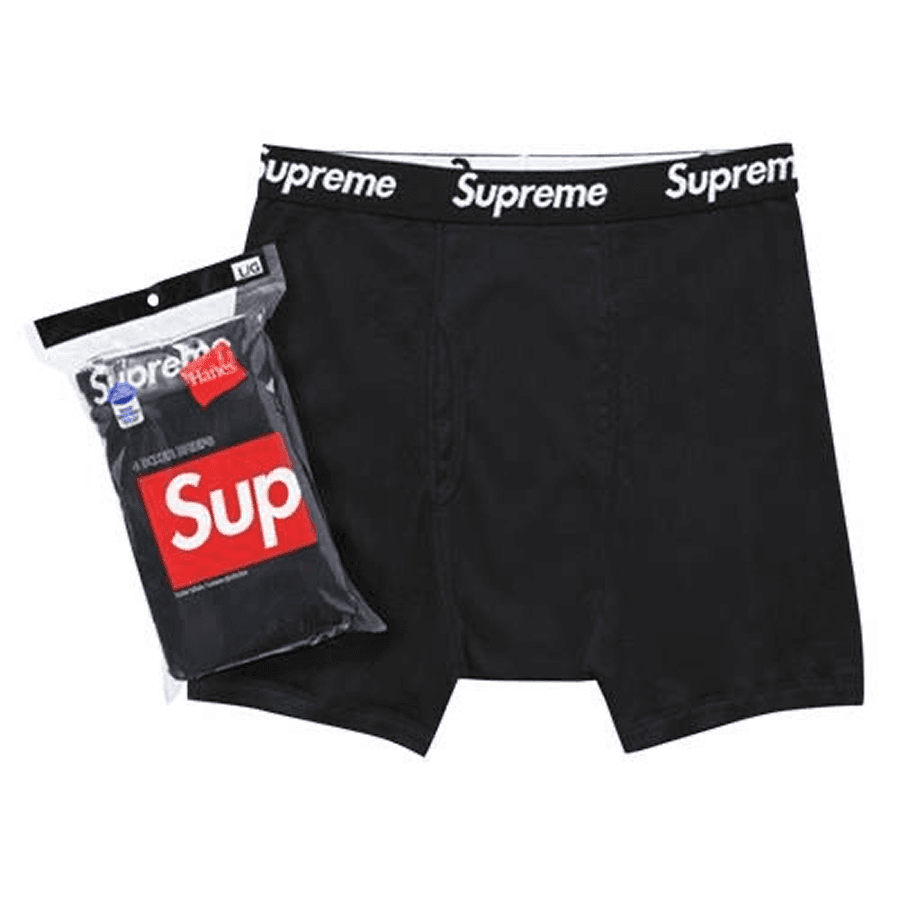 SUPREME HANES BOXER BRIEFS BLACK