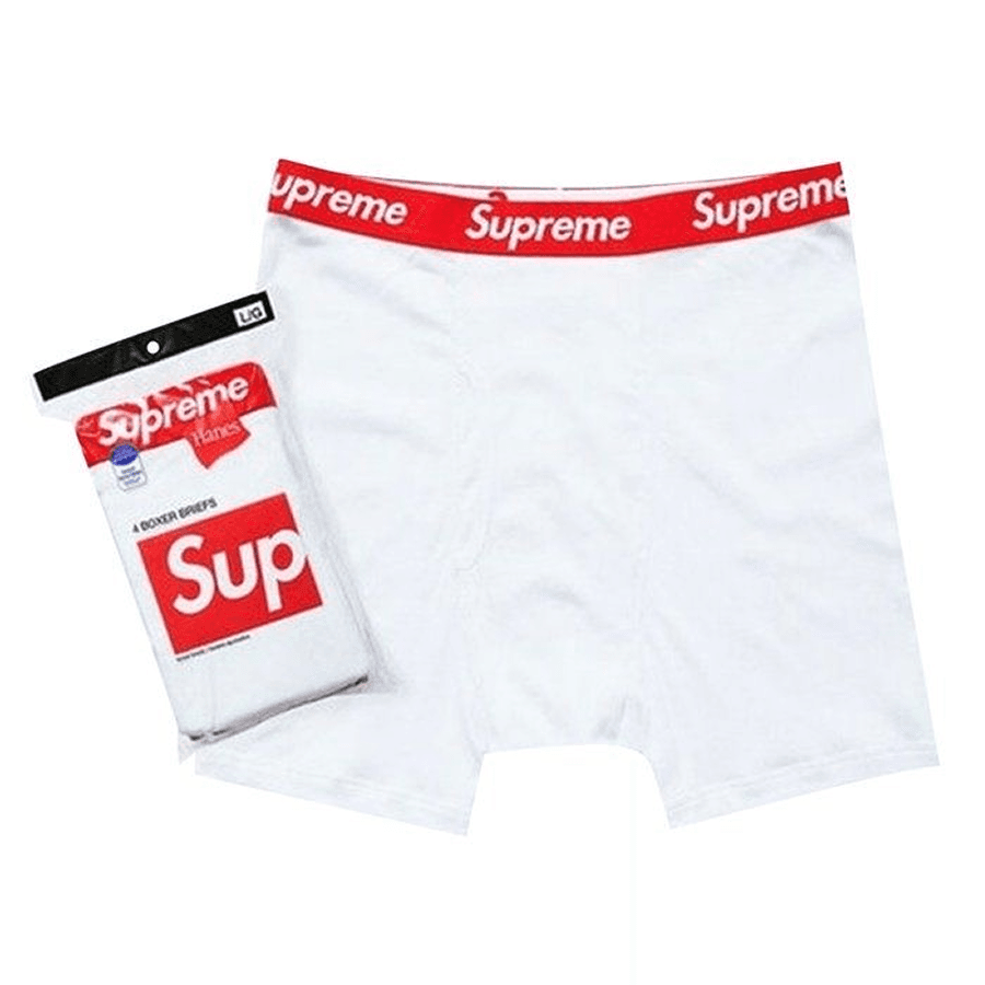 SUPREME HANES BOXER BRIEFS WHITE